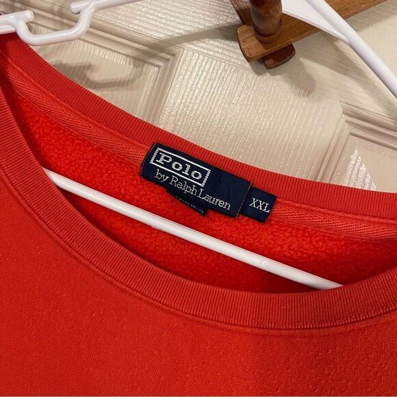 Ralph Lauren Orange Crewneck Sweater with Ribbed Cuffs - Picture 5 of 8